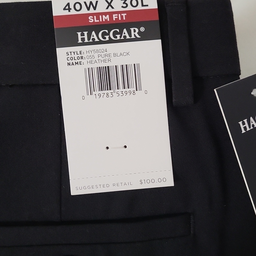 Haggar Classic Black Dress Pants for Men - Picture 6 of 9